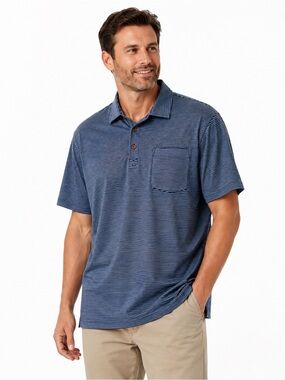 Patagonia Daily Pocket Polo Shirt Men’s XXL Blue Stripe 100% Cotton